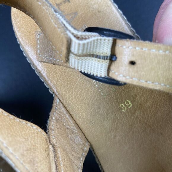 Women's La Plume Beige Leather Sandals - Size EU 39 / US 8.5 Pre Owned - Picture 10 of 16